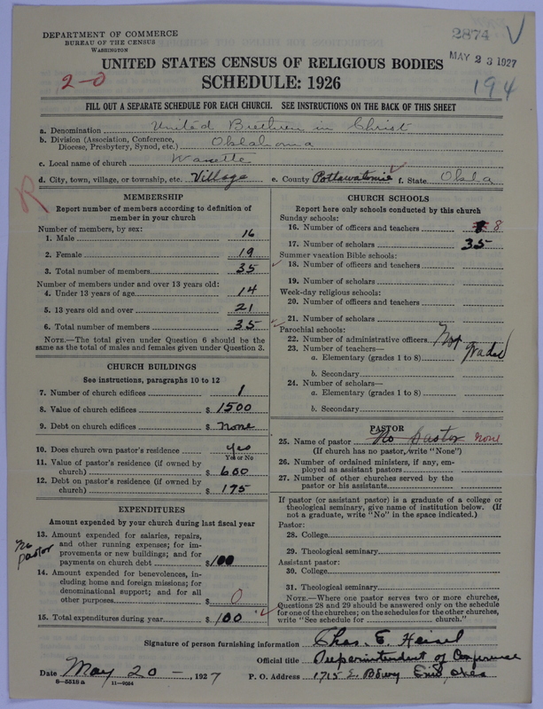 Scan of Church of the United Brethren in Christ: 2874