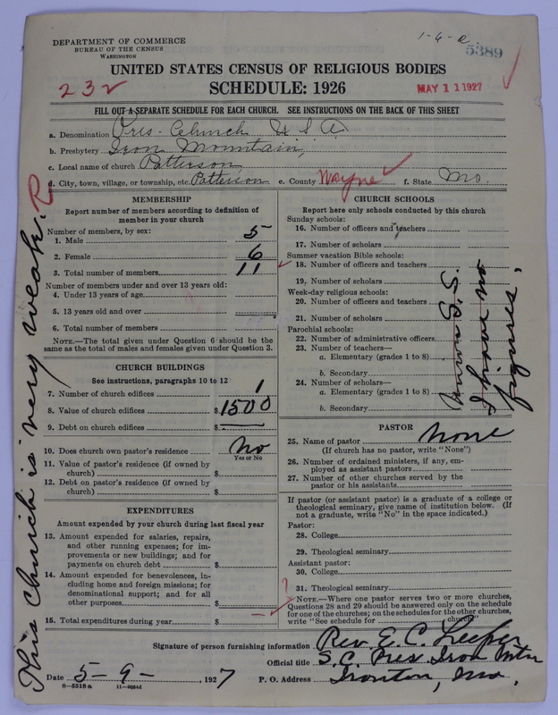 Scan of Presbyterian Church in the United States of America: 5389