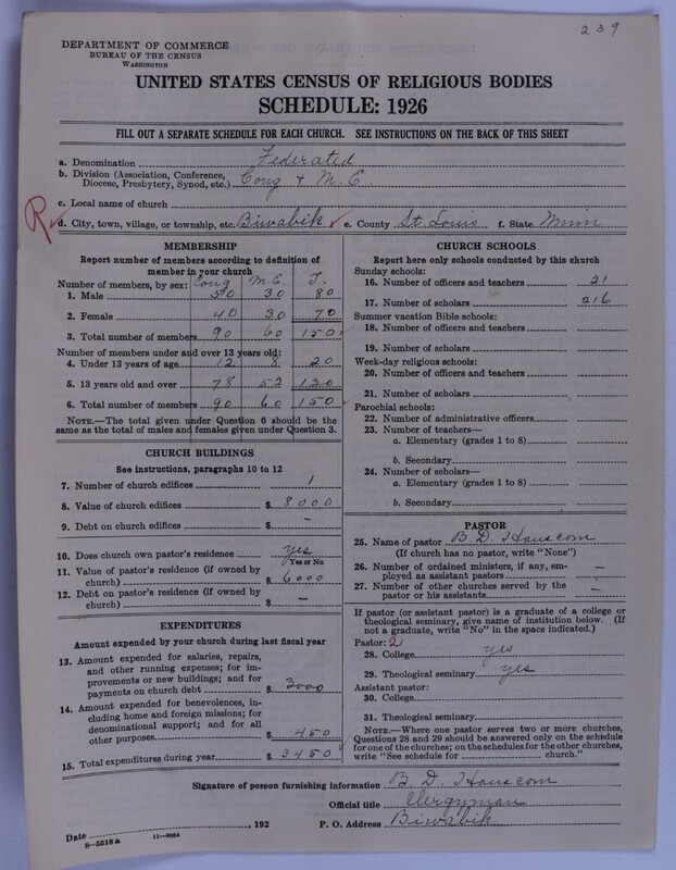 Scan of Federated Churches: 239