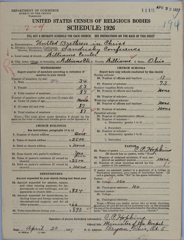 Scan of Church of the United Brethren in Christ: 1112