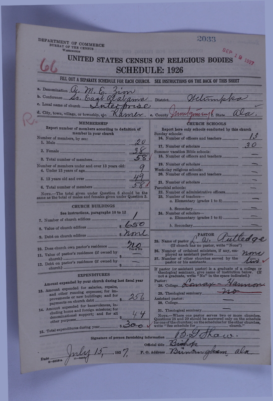 Scan of African Methodist Episcopal Zion Church: 2033