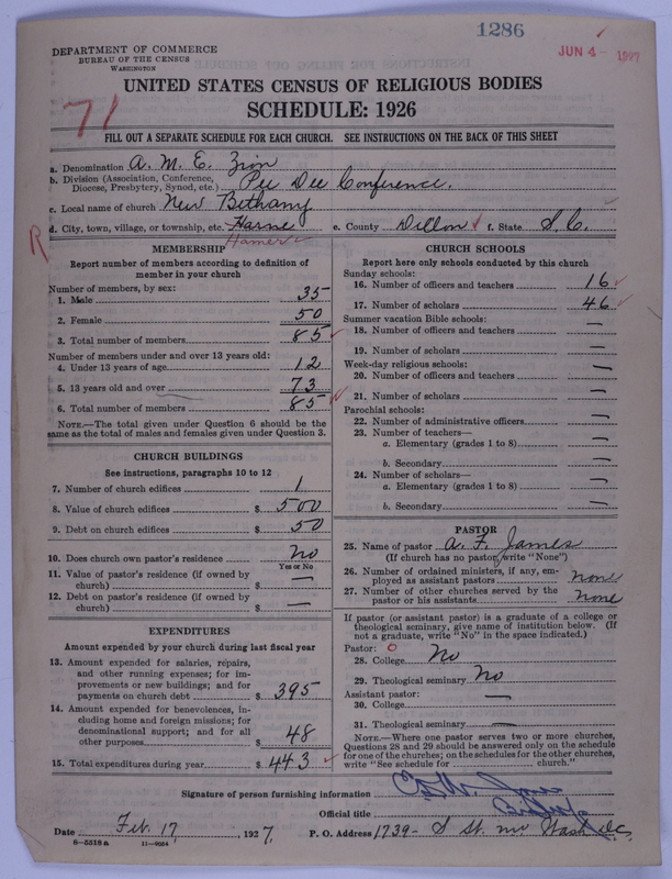 Scan of African Methodist Episcopal Zion Church: 1286