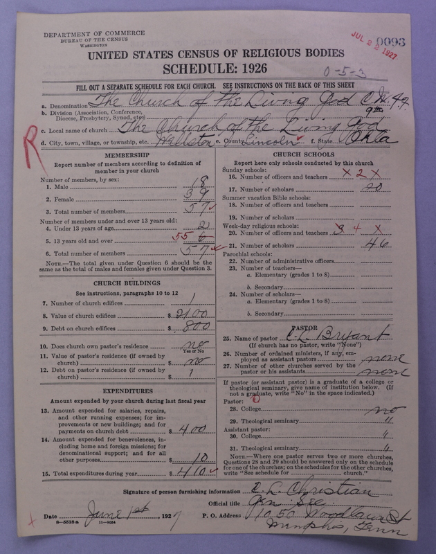 Scan of Church of the Living God, Christian Workers for Fellowship: 93