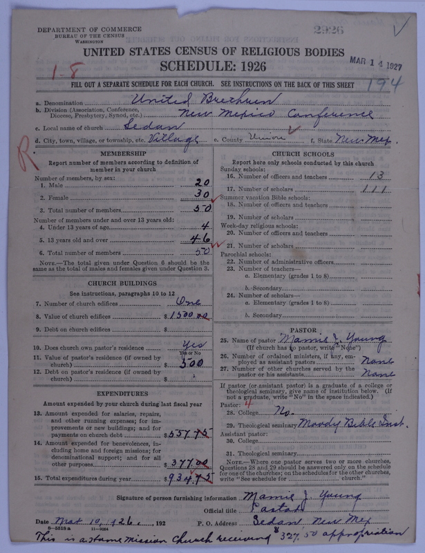 Scan of Church of the United Brethren in Christ: 2926