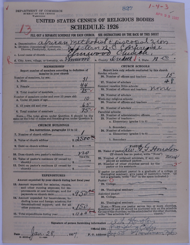 Scan of African Methodist Episcopal Zion Church: 827