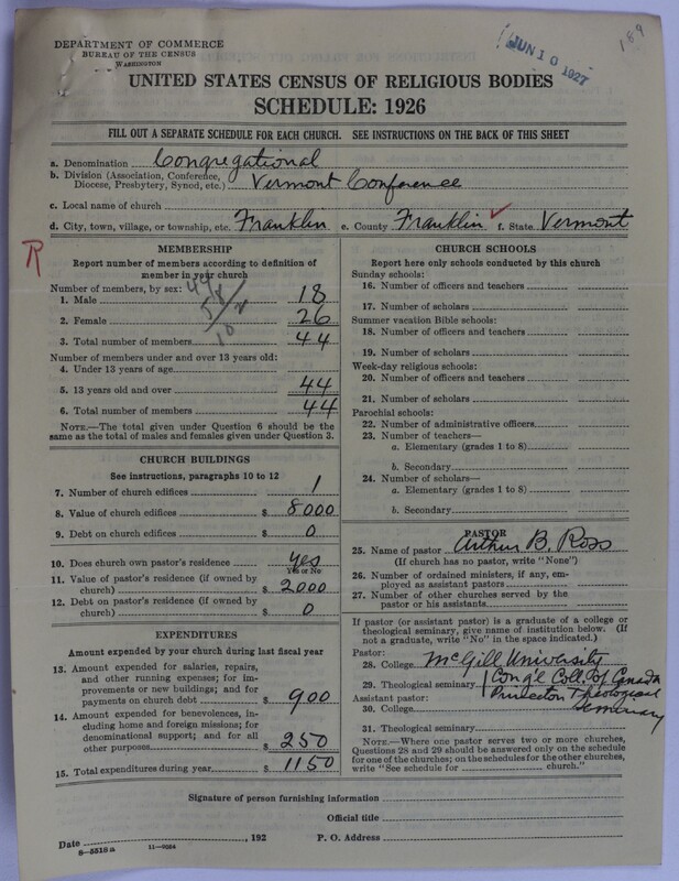 Scan of Federated Churches: 54