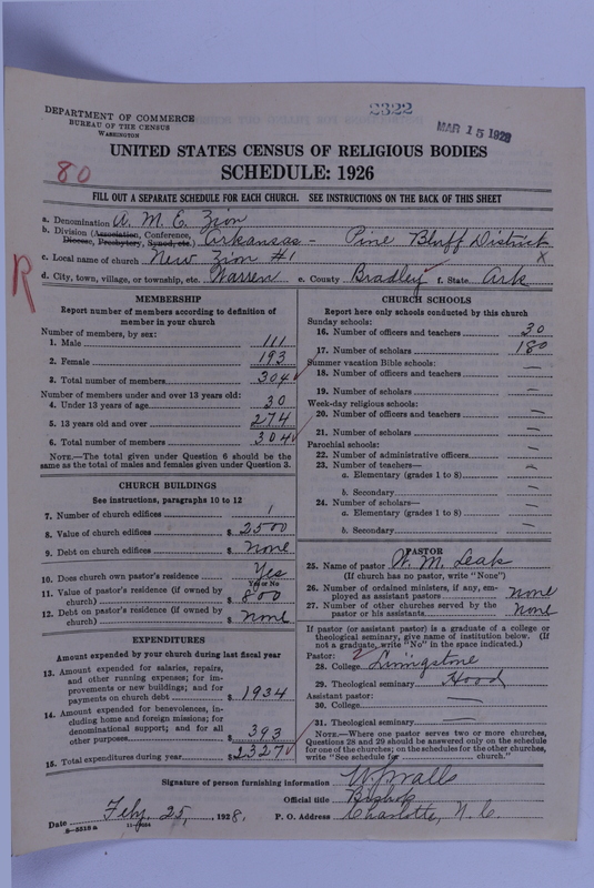 Scan of African Methodist Episcopal Zion Church: 2322