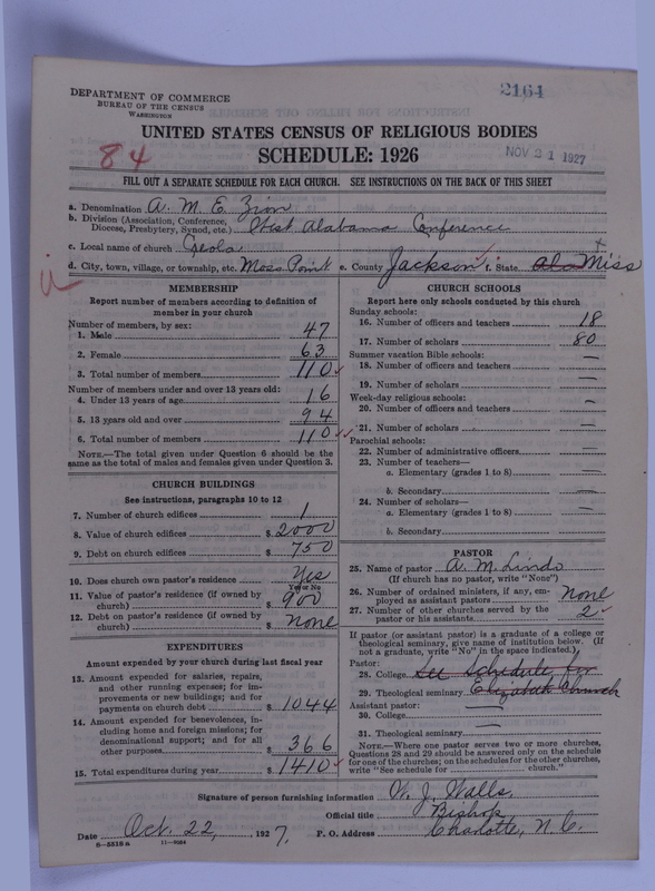 Scan of African Methodist Episcopal Zion Church: 2164
