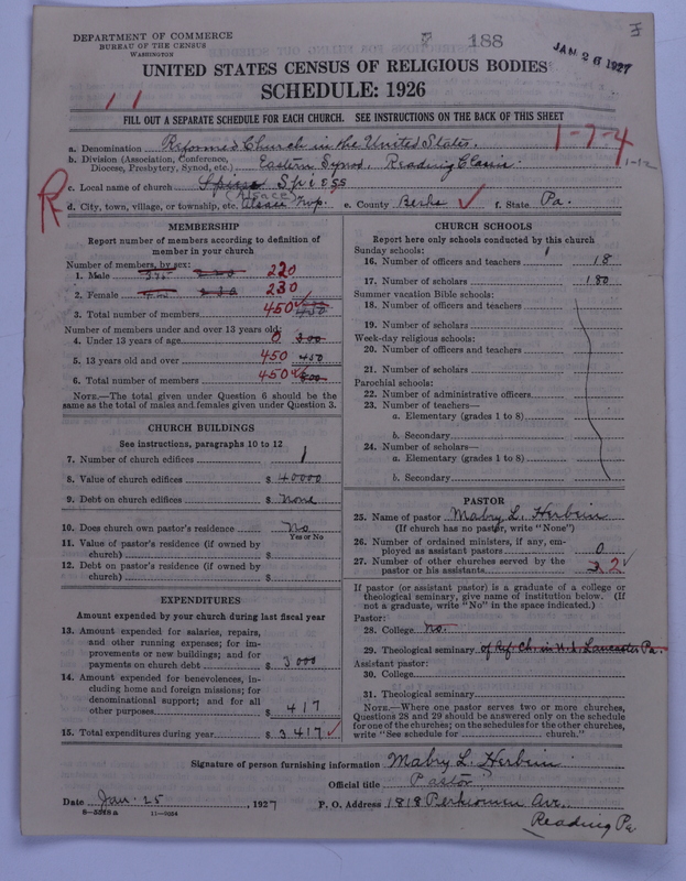 Scan of Reformed Church in the United States: 188