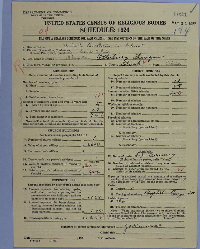 Scan of Church of the United Brethren in Christ: 1021