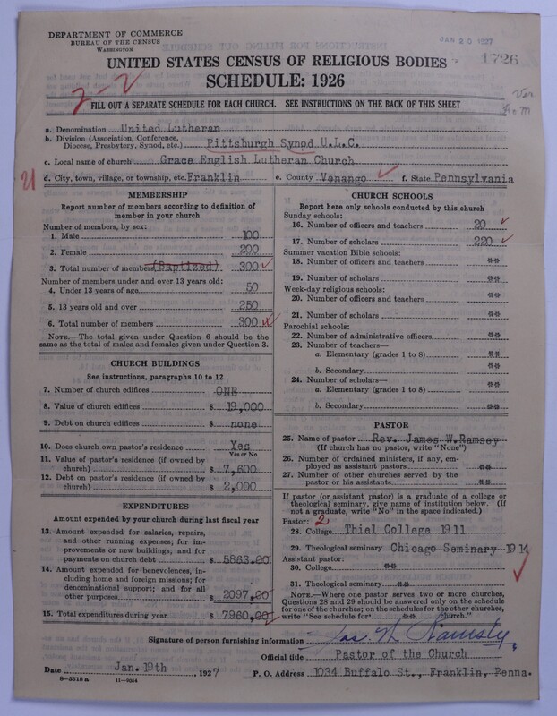 Scan of United Lutheran Church in America: 1726