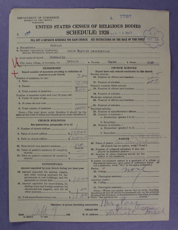 Scan of Negro Baptists: 7797