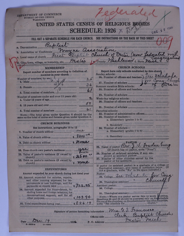 Scan of Federated Churches: