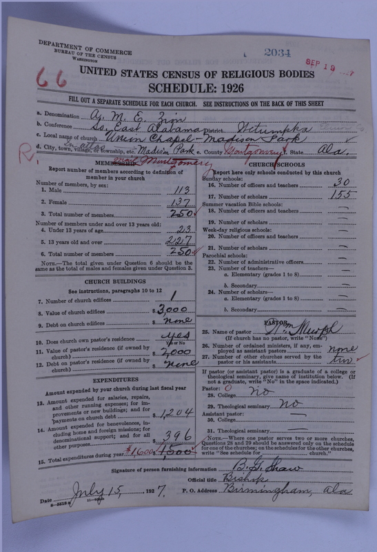 Scan of African Methodist Episcopal Zion Church: 2034