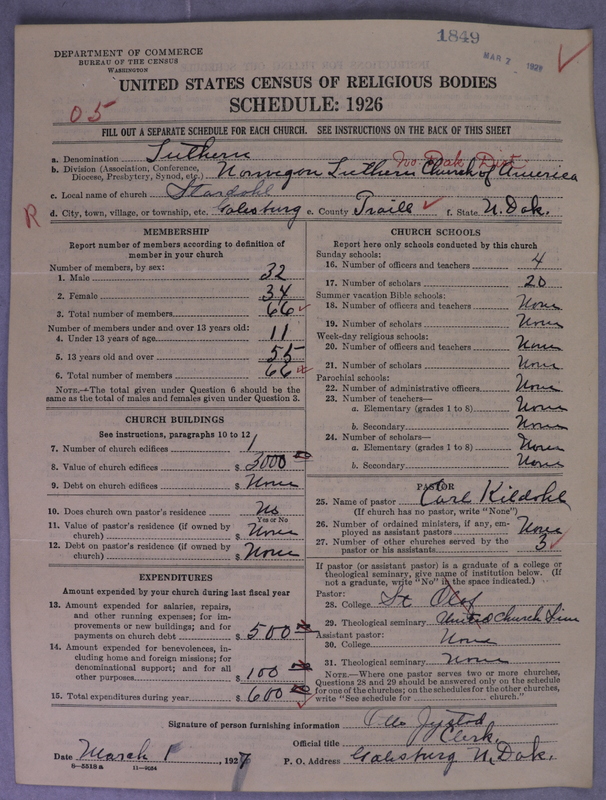 Scan of Norwegian Lutheran Church of America: 1849