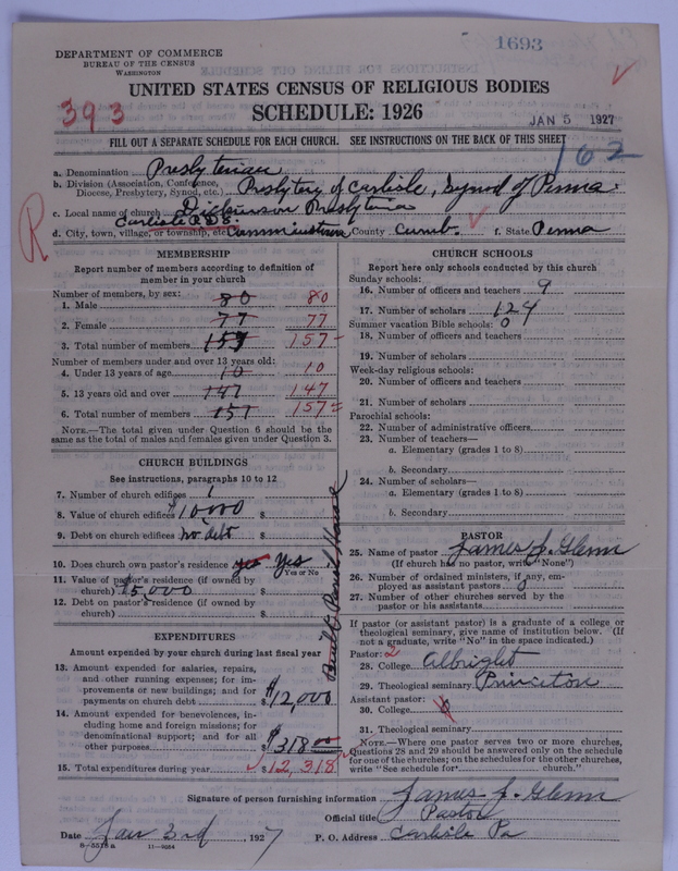 Scan of Presbyterian Church in the United States of America: 1693