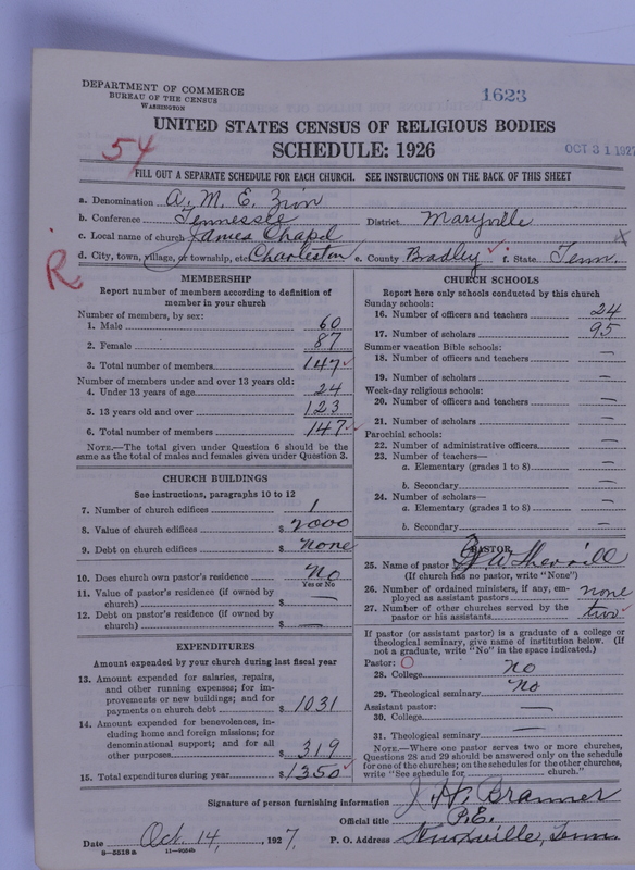 Scan of African Methodist Episcopal Zion Church: 1623