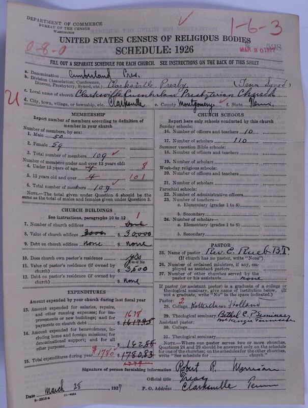 Scan of Cumberland Presbyterian Church: 598
