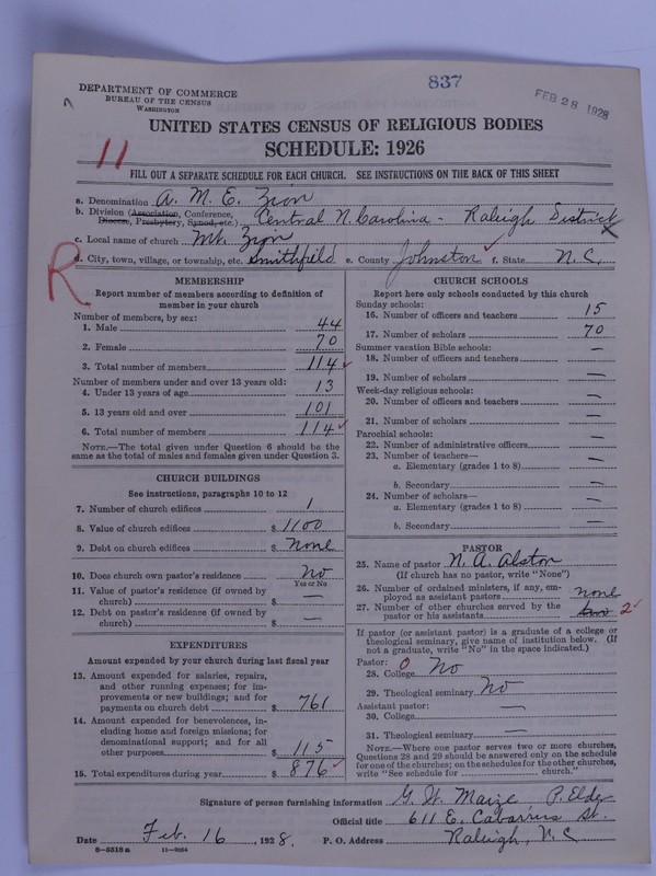 Scan of African Methodist Episcopal Zion Church: 837