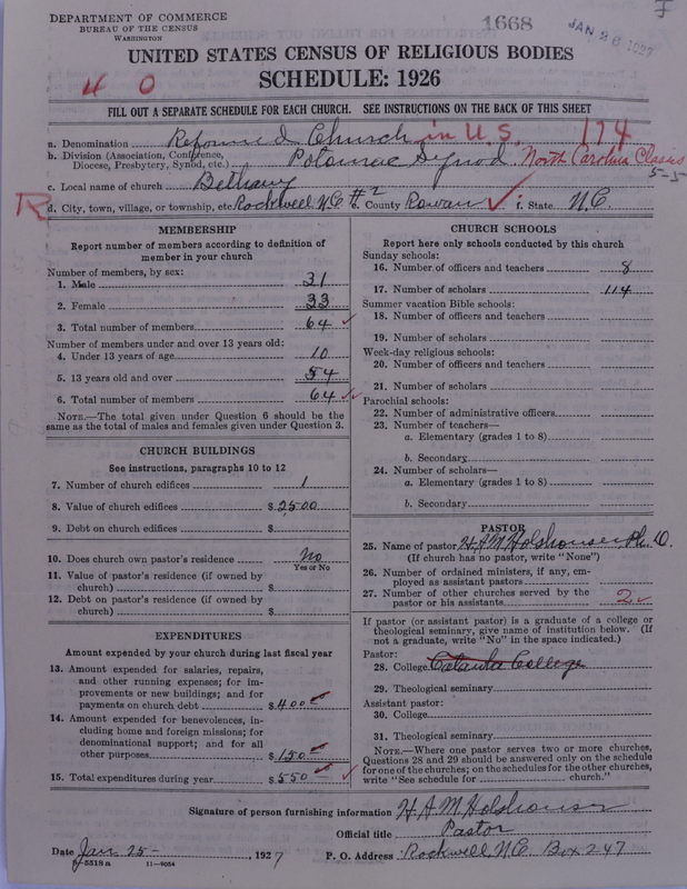 Scan of Reformed Church in the United States: 1668