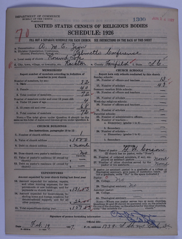 Scan of African Methodist Episcopal Zion Church: 1300