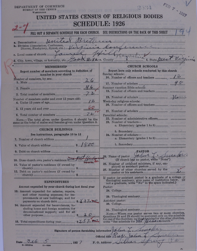 Scan of Church of the United Brethren in Christ: 2534