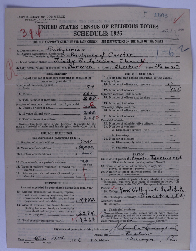 Scan of Presbyterian Church in the United States of America: 1606