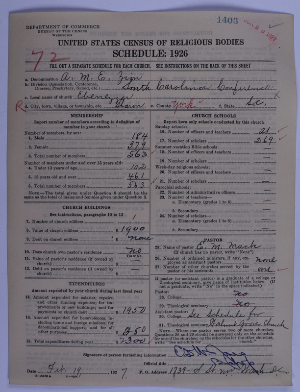 Scan of African Methodist Episcopal Zion Church: 1403