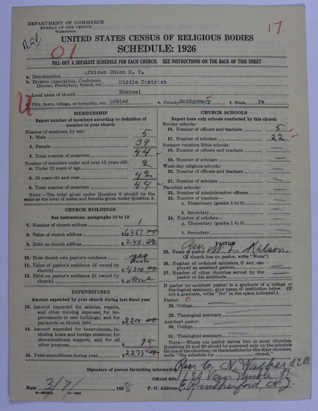 Scan of African Union Methodist Protestant Church: 17