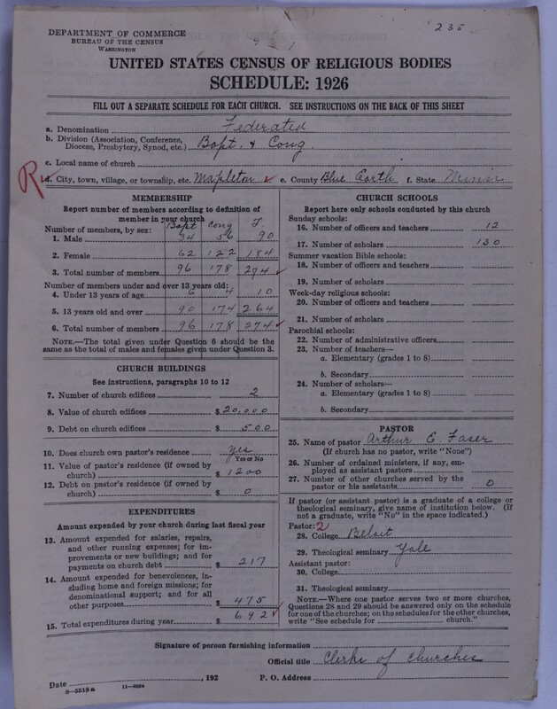 Scan of Federated Churches: 235