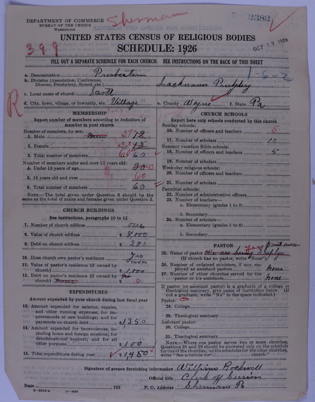 Scan of Presbyterian Church in the United States of America: 2382
