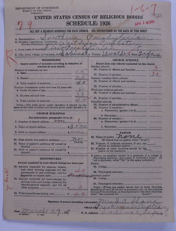 Scan of Presbyterian Church in the United States: 3423