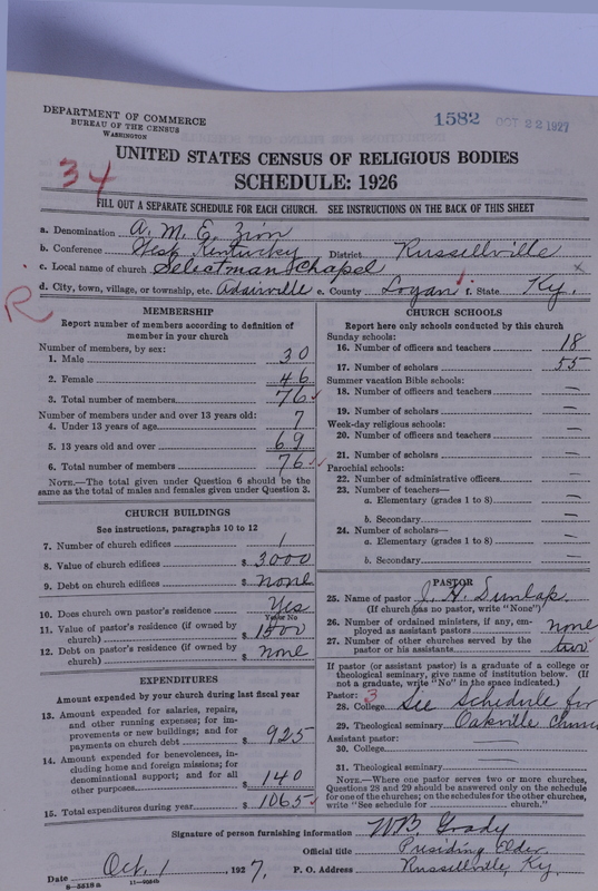 Scan of African Methodist Episcopal Zion Church: 1582