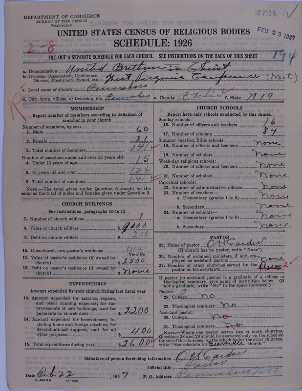 Scan of Church of the United Brethren in Christ: 2721