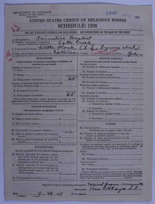 Scan of Primitive Baptists: 1229