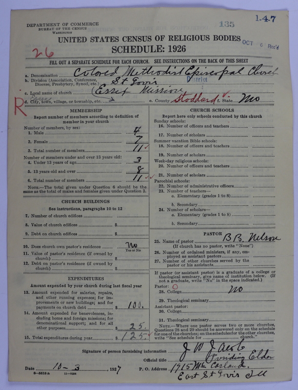 Scan of Colored Methodist Episcopal Church: 135