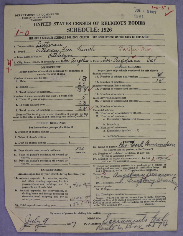 Scan of Lutheran Free Church: 390
