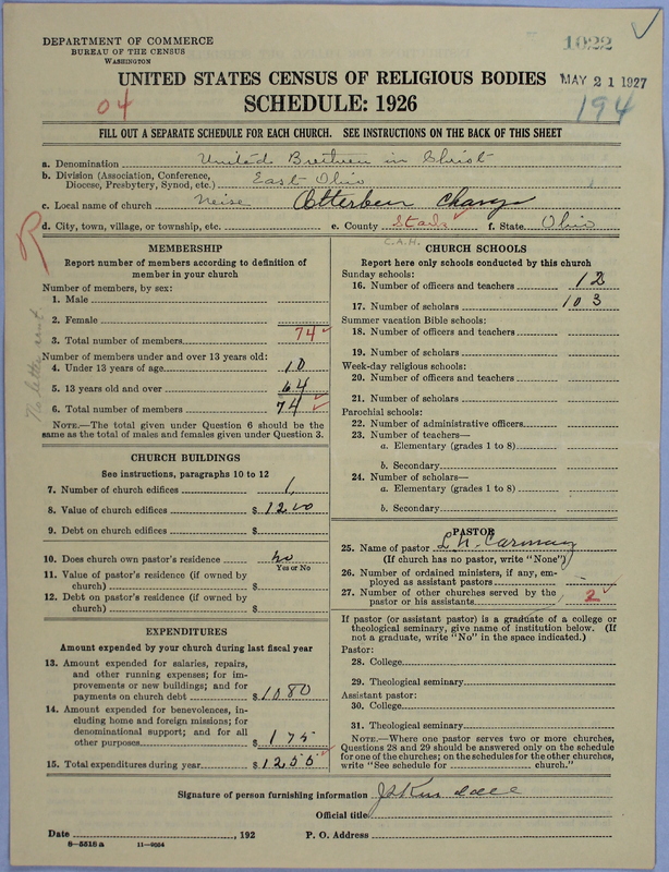 Scan of Church of the United Brethren in Christ: 1022
