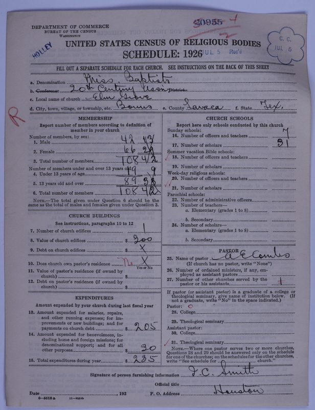 Scan of Negro Baptists: 20955