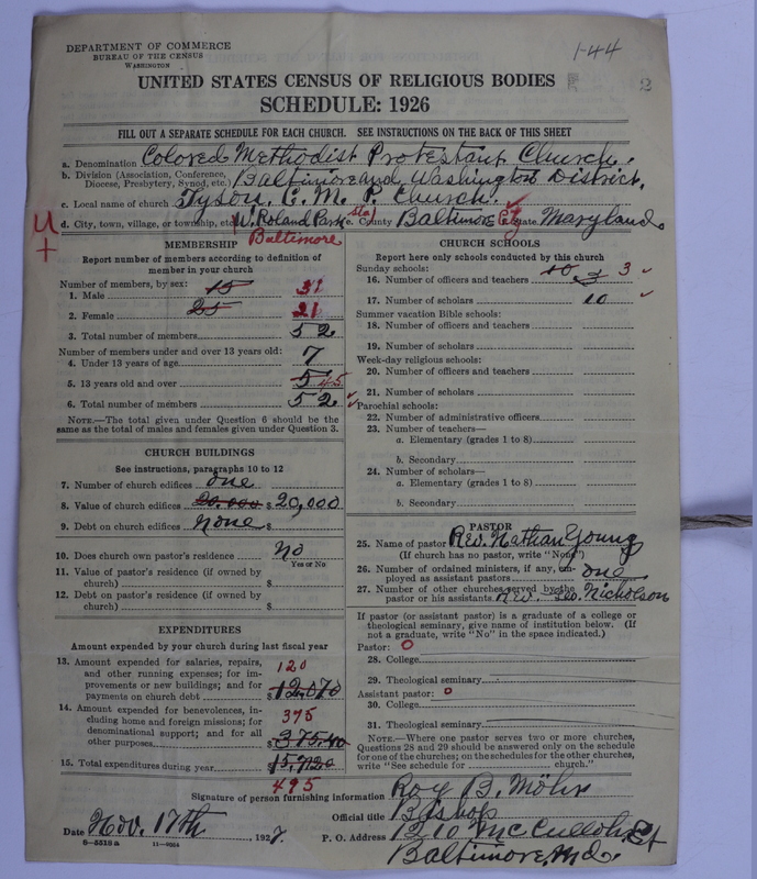 Scan of Colored Methodist Protestant Church: 2