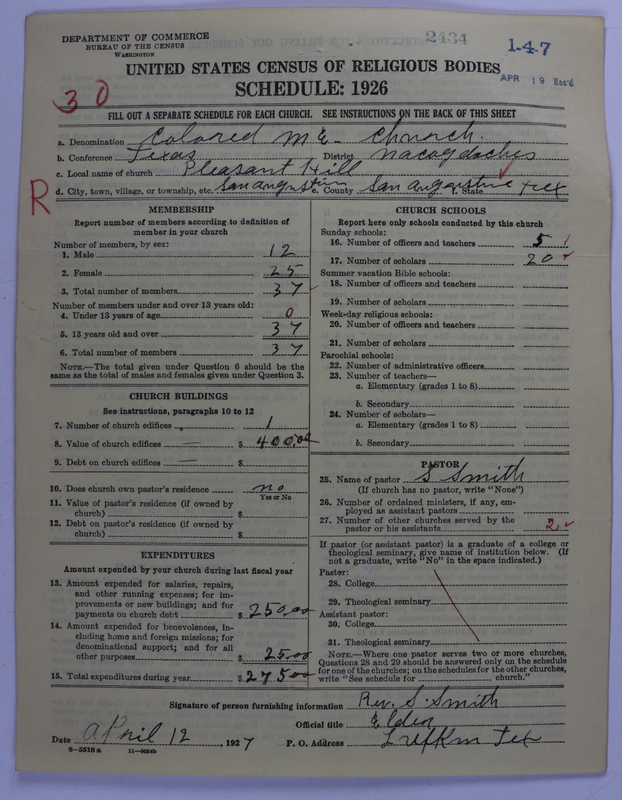 Scan of Colored Methodist Episcopal Church: 2434