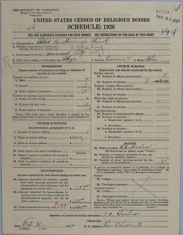 Scan of Church of the United Brethren in Christ: 1055