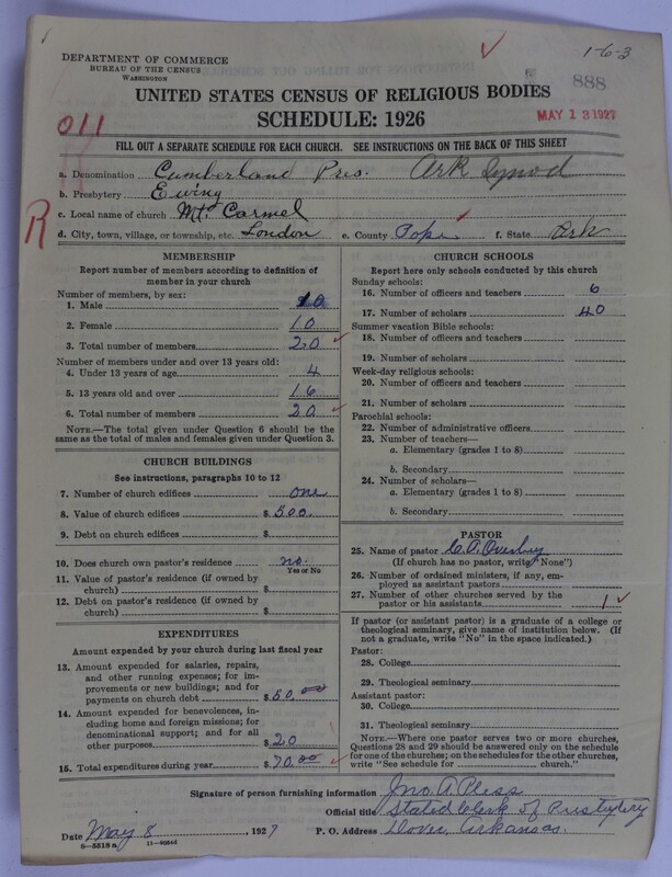 Scan of Cumberland Presbyterian Church: 888