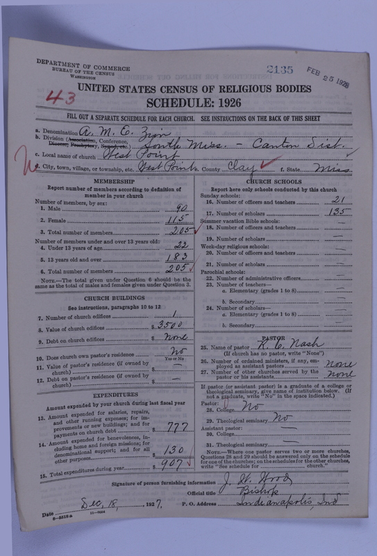 Scan of African Methodist Episcopal Zion Church: 2135