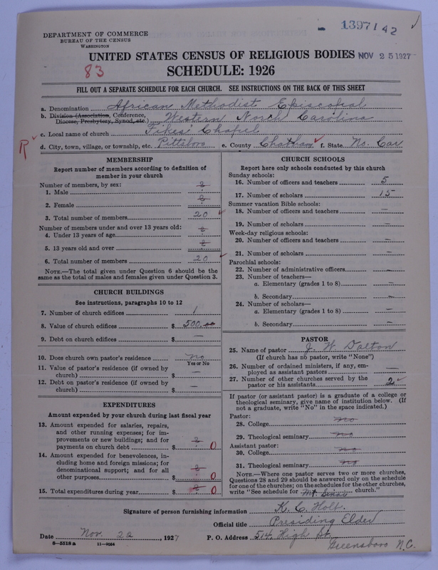 Scan of African Methodist Episcopal Church: 1397