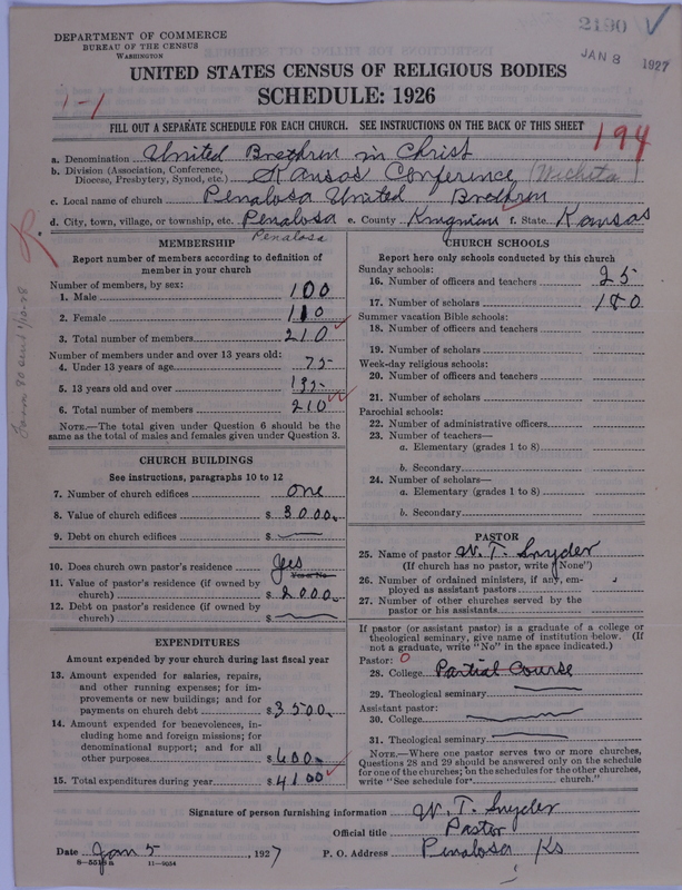 Scan of Church of the United Brethren in Christ: 2190