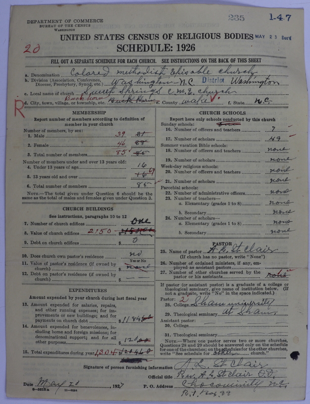 Scan of Colored Methodist Episcopal Church: 235