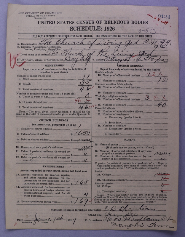 Scan of Church of the Living God, Christian Workers for Fellowship: 124