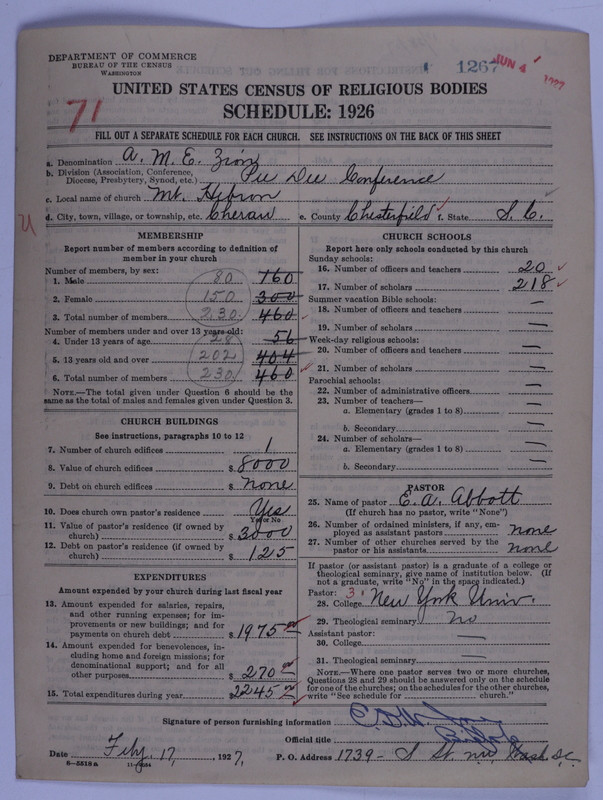 Scan of African Methodist Episcopal Zion Church: 1267