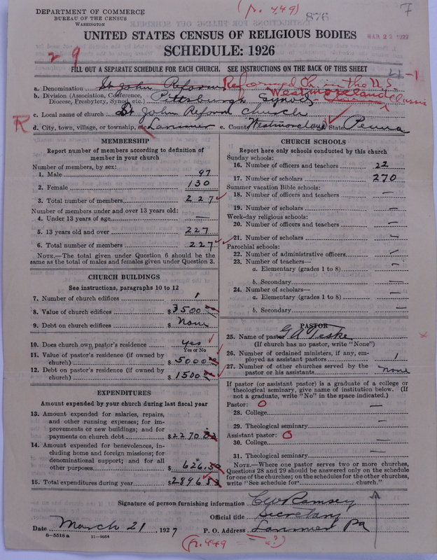 Scan of Reformed Church in the United States: 876